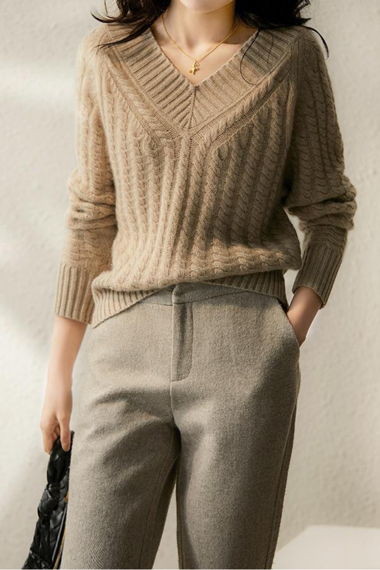 Knit Sweater with V-Neck for Women Romy