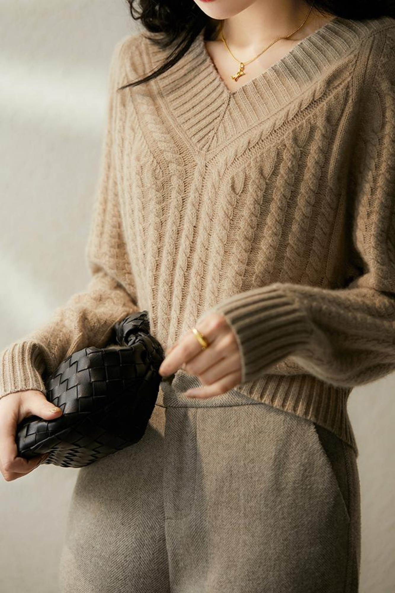 Knit Sweater with V-Neck for Women Romy