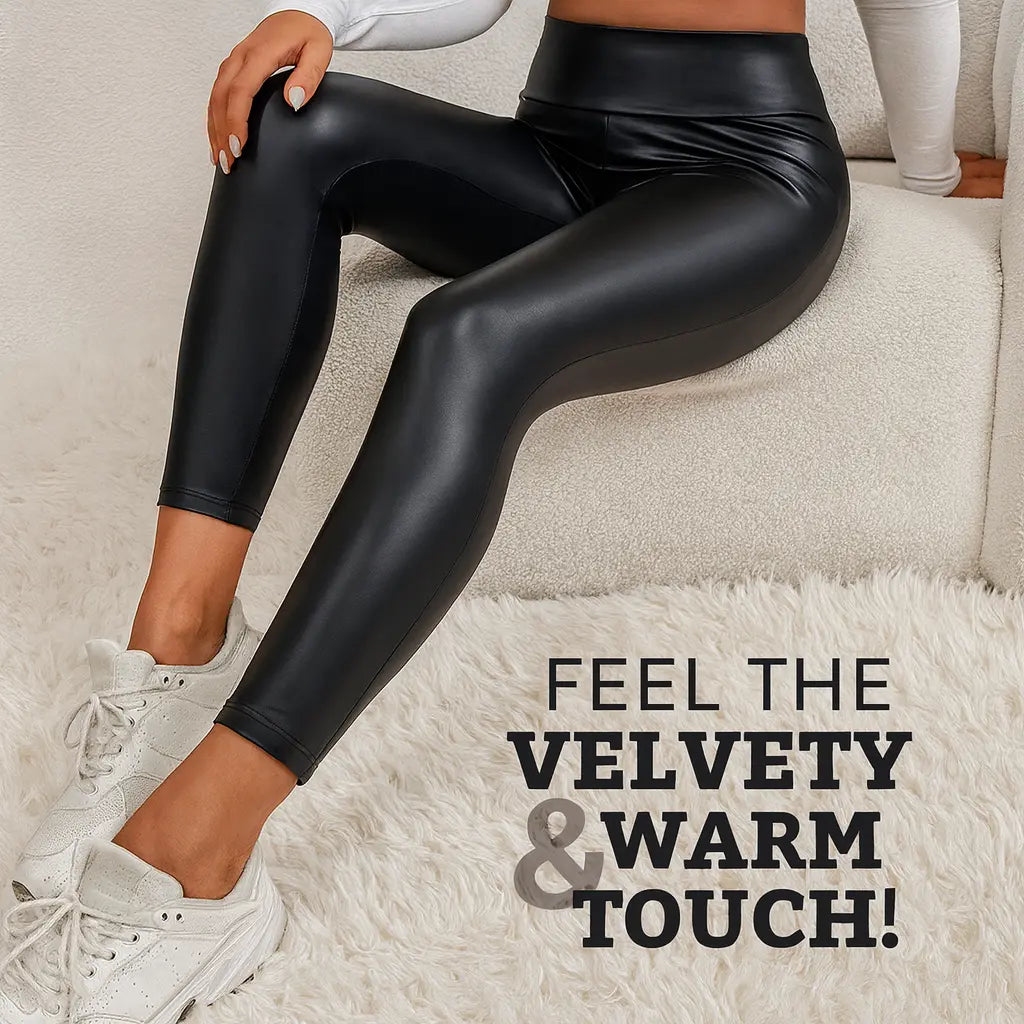 CurveLux Legging in Velvety Leather