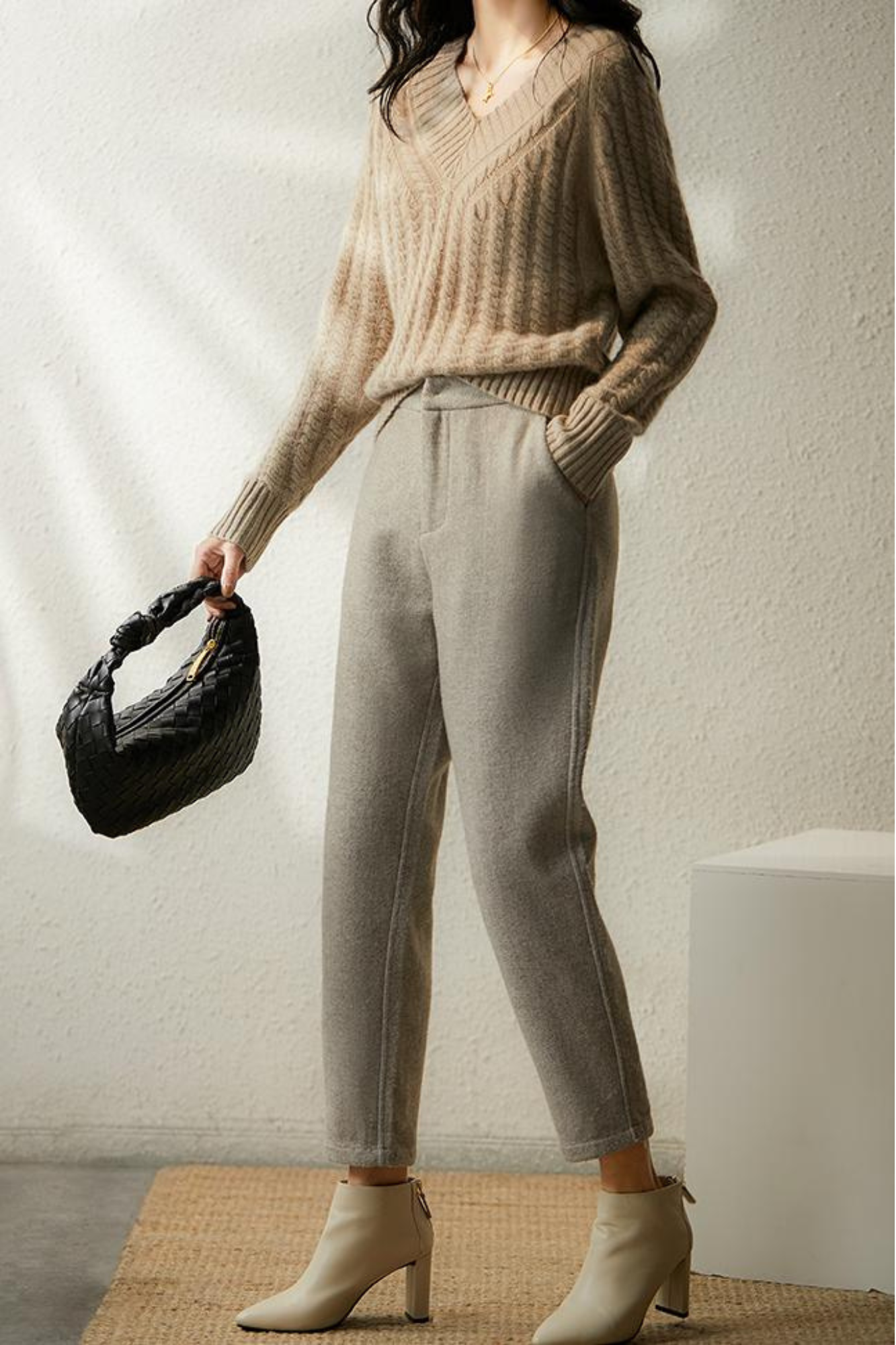 Knit Sweater with V-Neck for Women Romy
