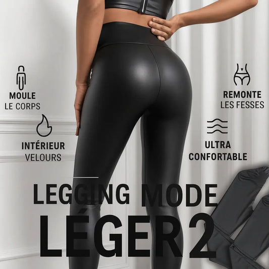 CurveLux Legging in Velvety Leather