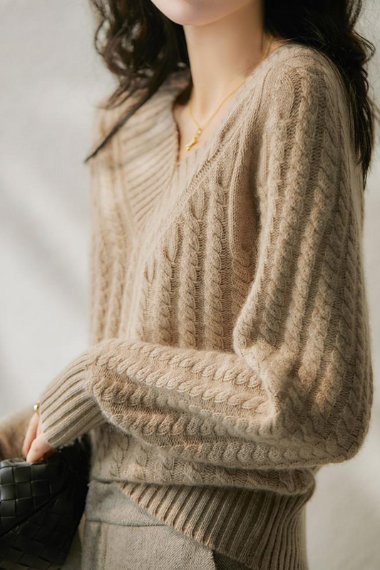 Knit Sweater with V-Neck for Women Romy