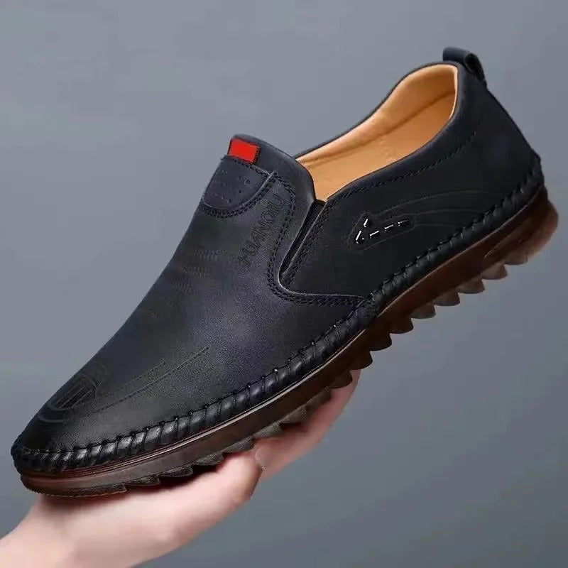 Lorvix | Men's Leather Slip-On Loafers